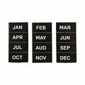 Bi-Silque MasterVisi, INTERCHANGEABLE MAGNETIC BOARD ACCESSORIES, MONTHS OF YEAR, BLACK/WHITE, 2in X 1in FM1108